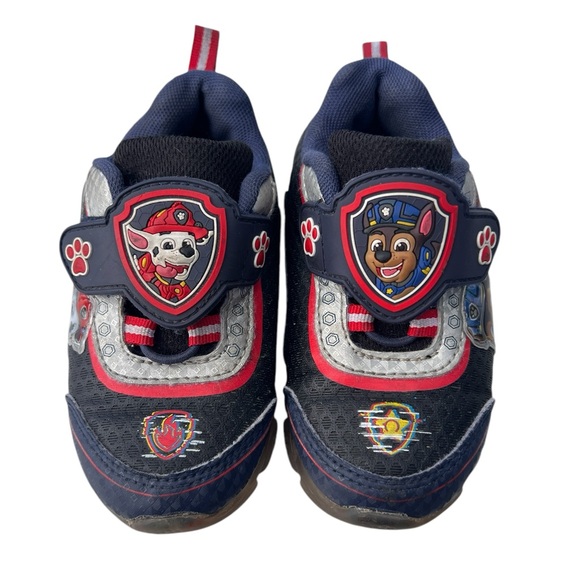 Paw Patrol Size 7 Toddler Chase and Marshall Light Up Tennis Shoes - Picture 3 of 6